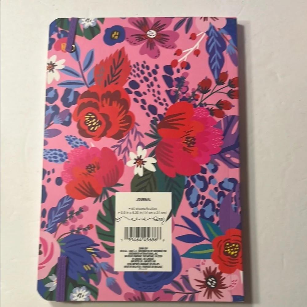 NWT 🌺 Floral Pink Notebook with Elastic Band Journal Girly 🌺 - Picture 7 of 16